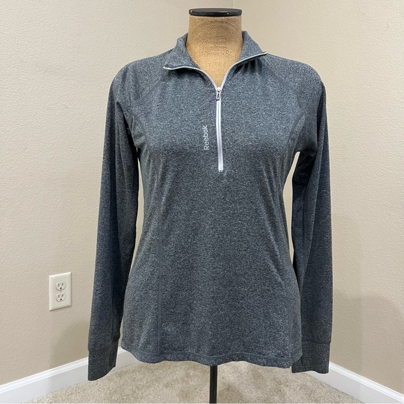 Reebok Semi Fitted 1/2 Zip Pullover Long Sleeve Shirt Women’s Size Medium Grey , - Picture 1 of 15